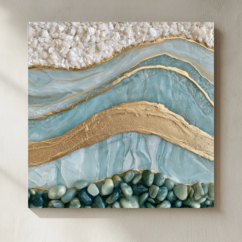 Sea Glass Pebble And Stone Strata - Abstract Natural Elements Wall Art