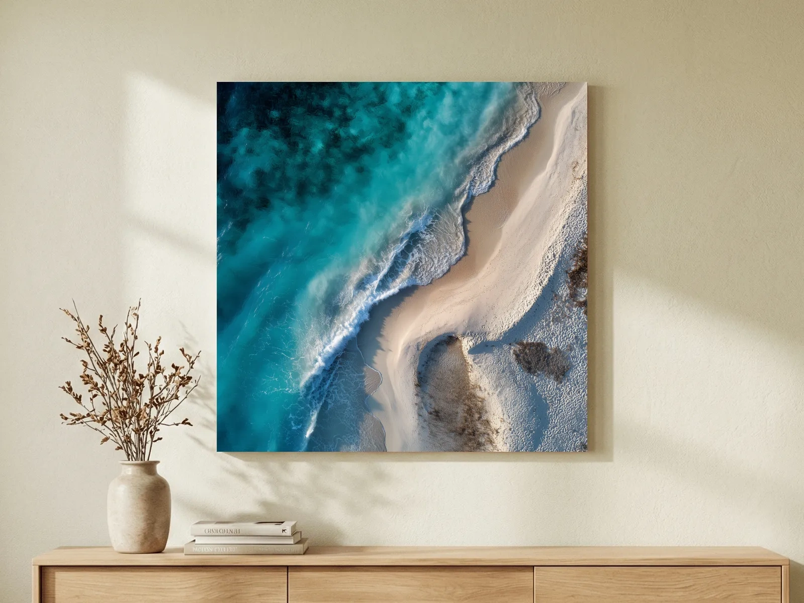 Aerial Tropical Shoreline Photo - Coastal Wall Art