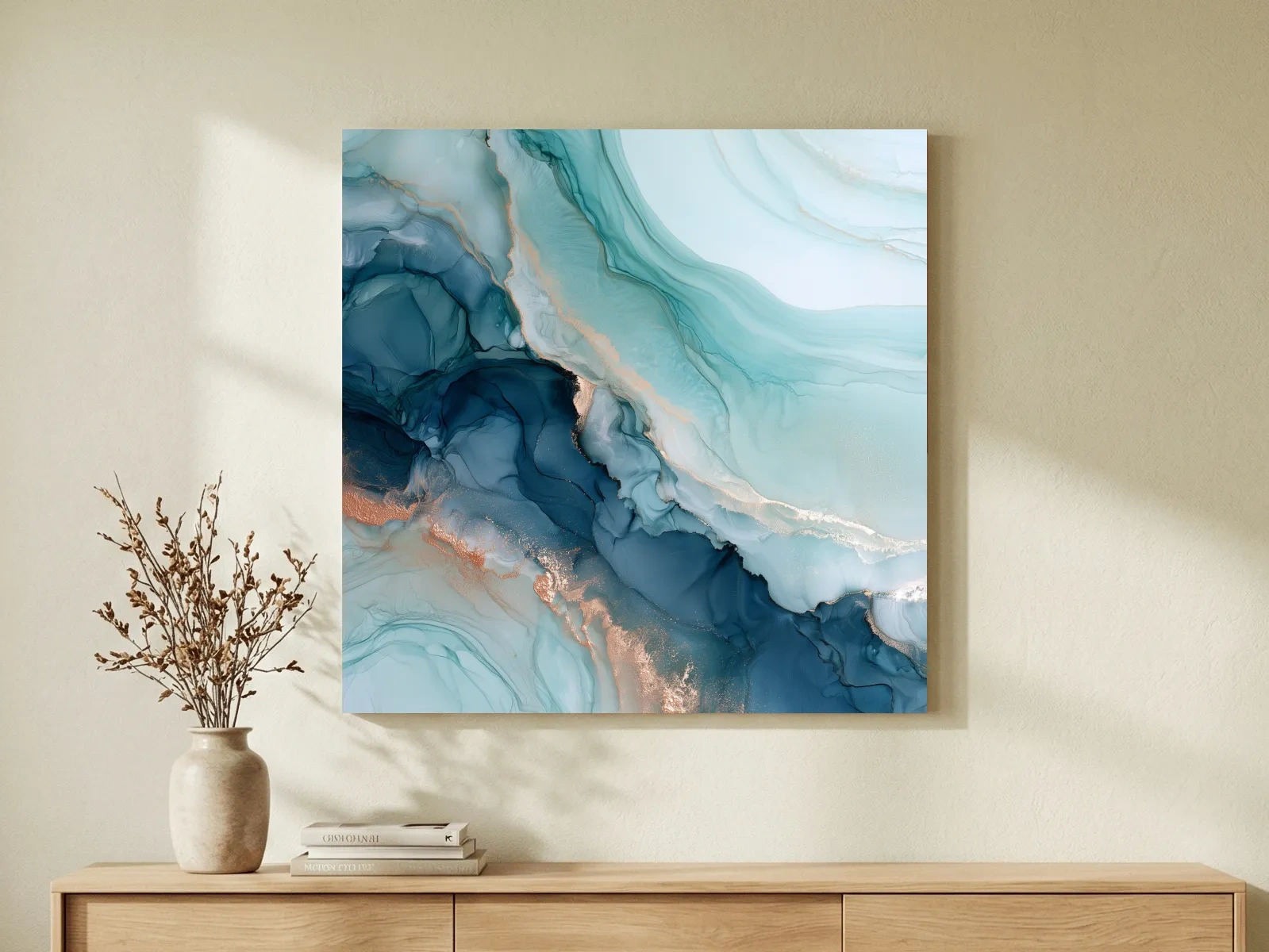 Abstract Agate Flow Design - Natural Mineral Wall Art
