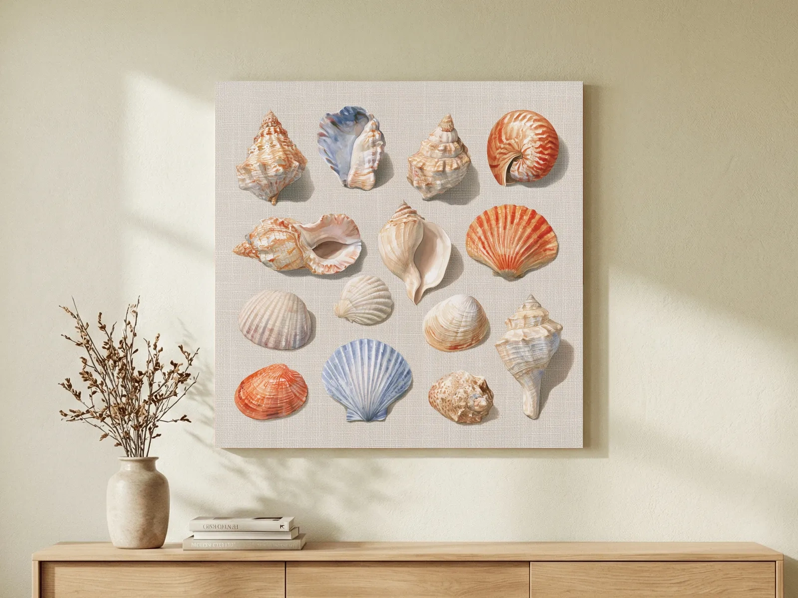 Vintage Seashell Collection Illustration - Coastal Wall Art