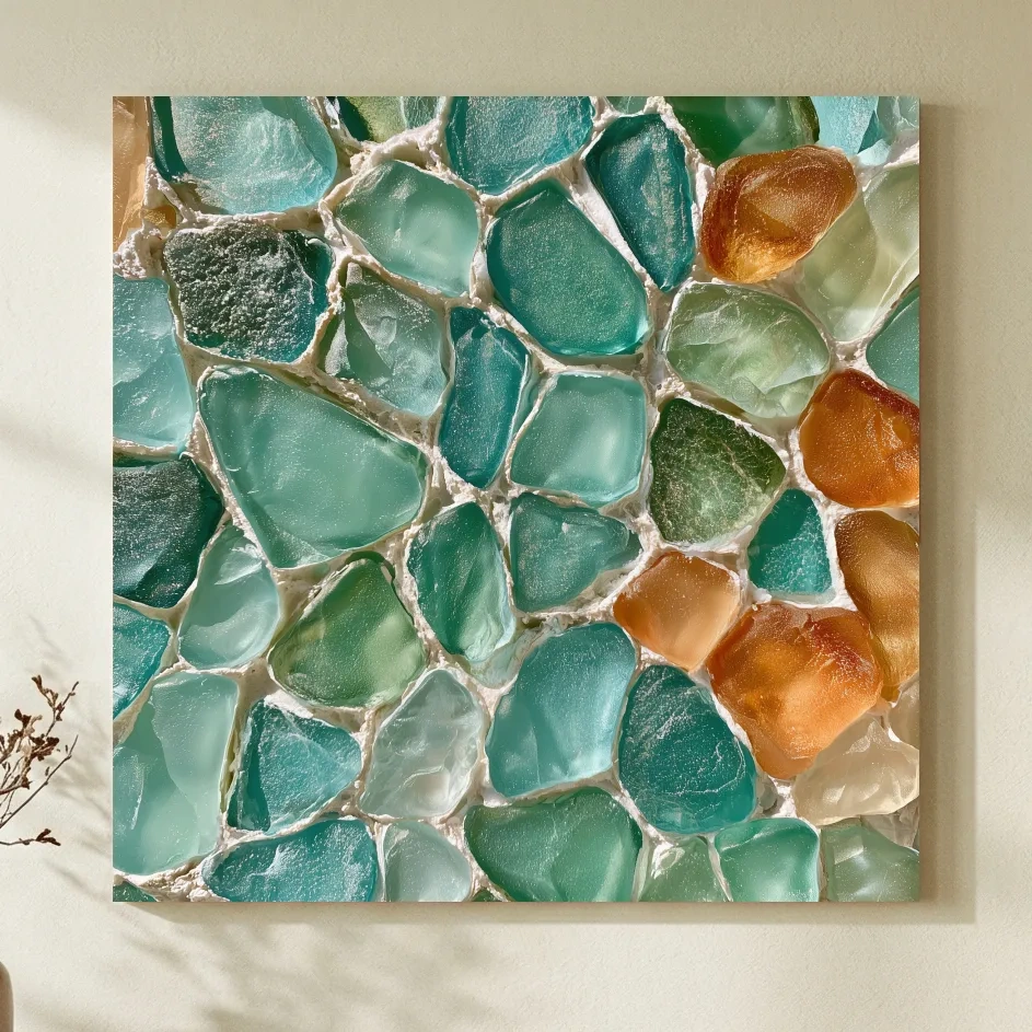 Sea Glass Mosaic Design - Natural Wall Art