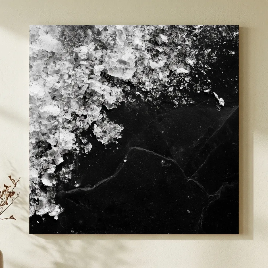 Sea Salt Crystal Macro - Monochrome Photographic Wall Art