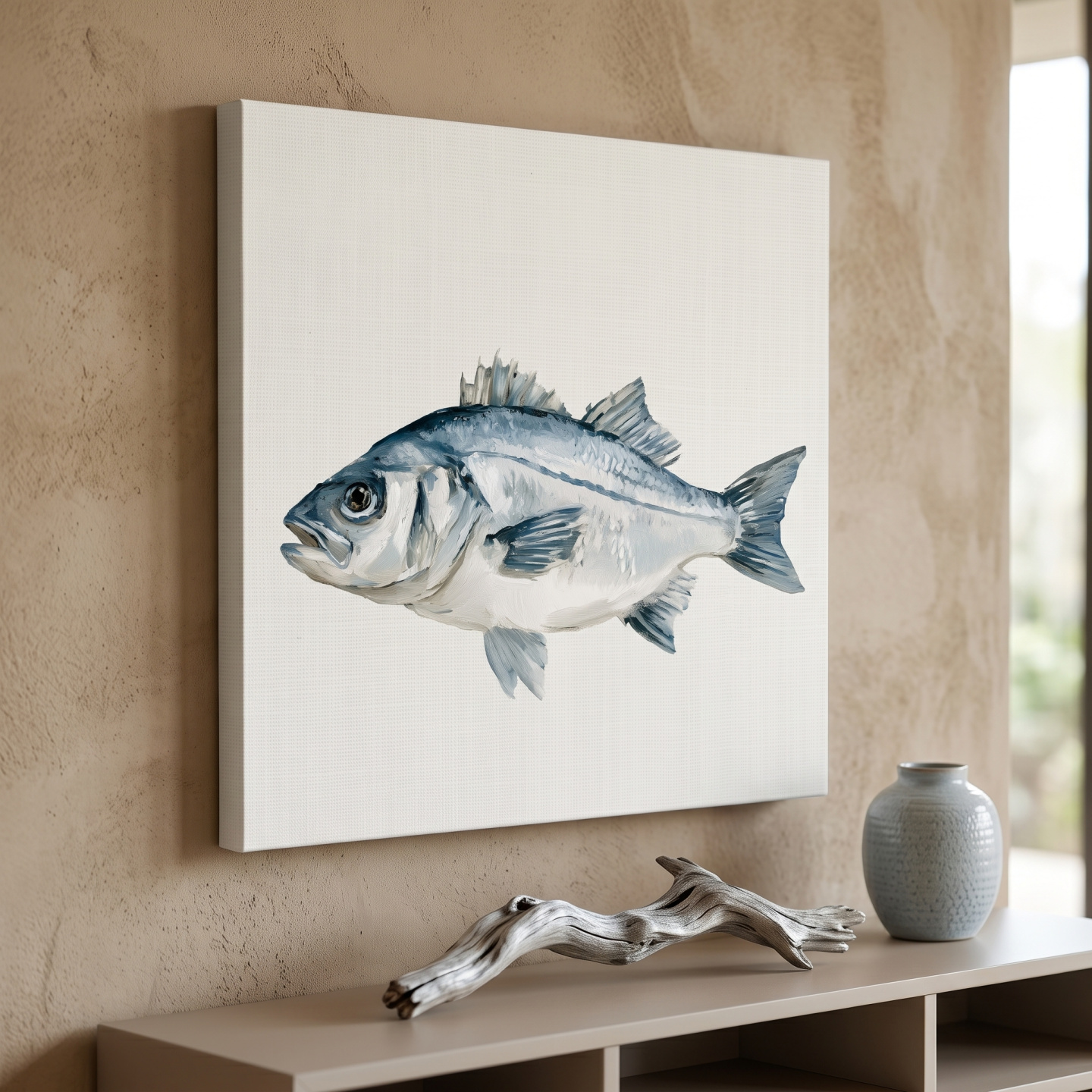 Mockup: Hamptons Coastal Fish Watercolour - Minimalist Marine Life Wall Art