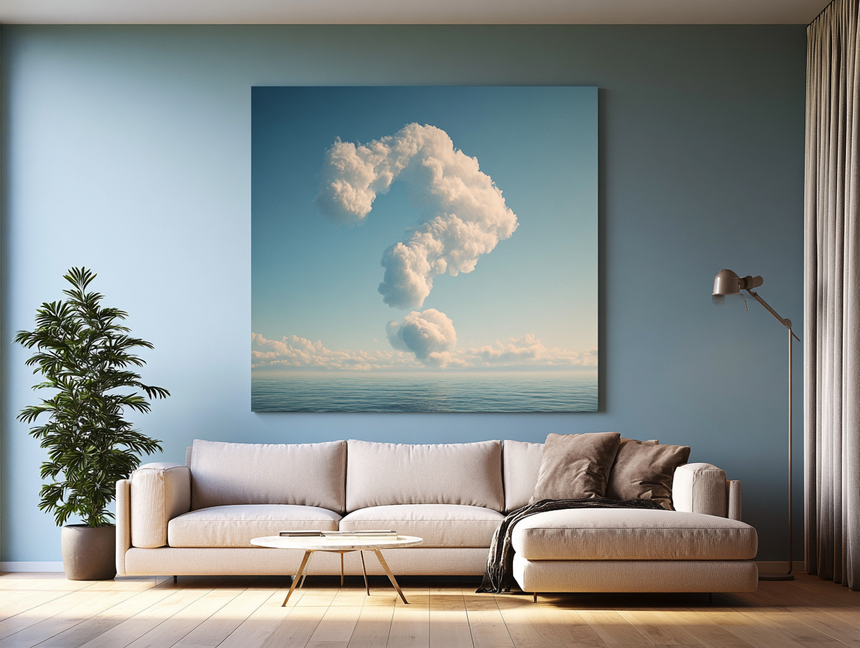 Surreal Cloud Whale Seascape - Dreamy Ocean Sky Wall Art