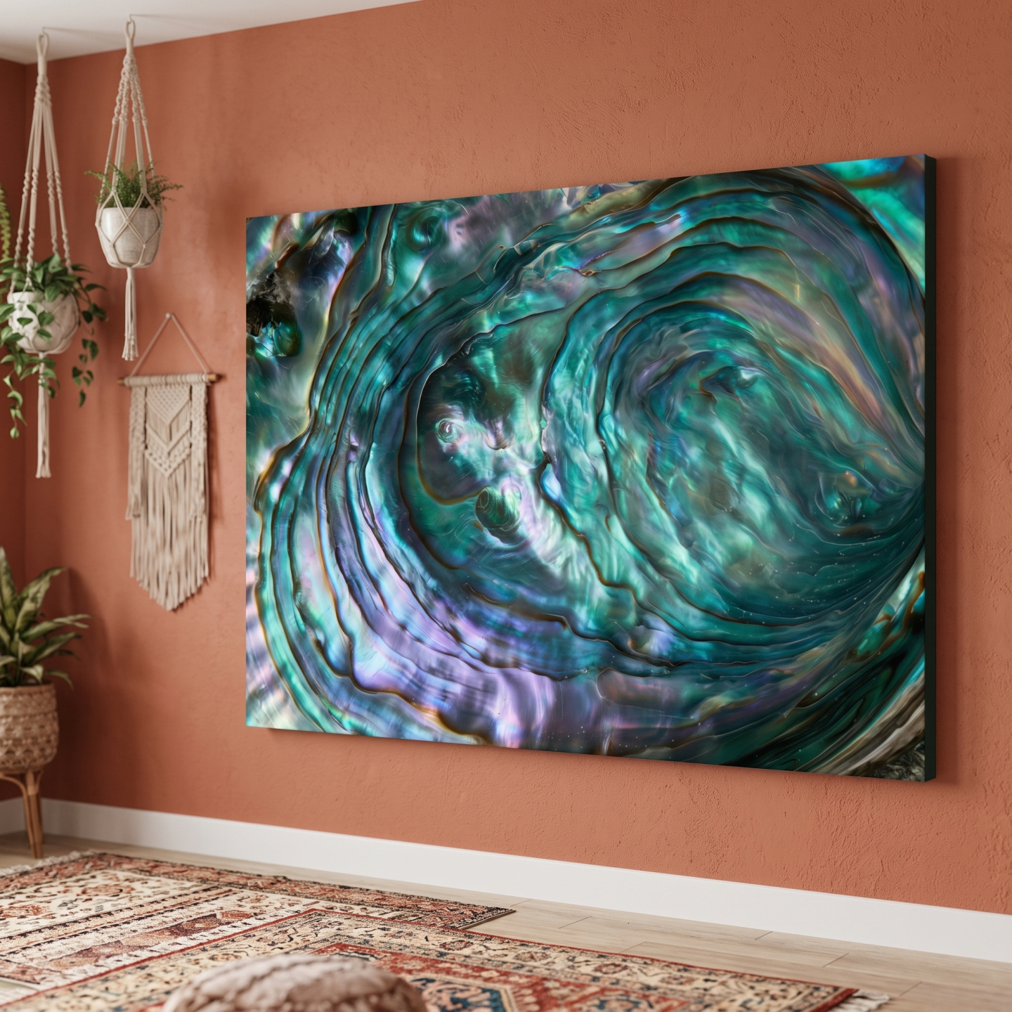 Mockup: Iridescent Abalone Shell Macro - Natural Photographic Wall Art