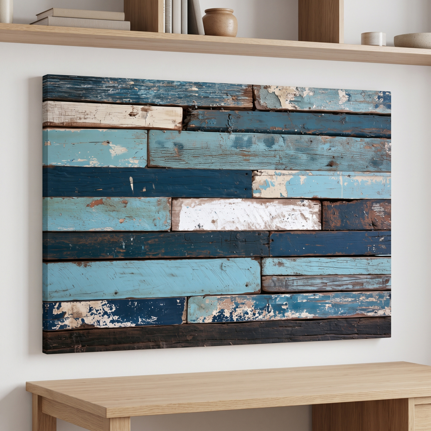 Mockup: Reclaimed Rustic Driftwood - Textured Ocean Wall Art