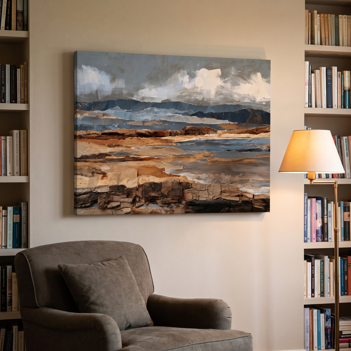 Mockup: Layered Coastal Strata Landscape - Abstract Natural Elements Wall Art