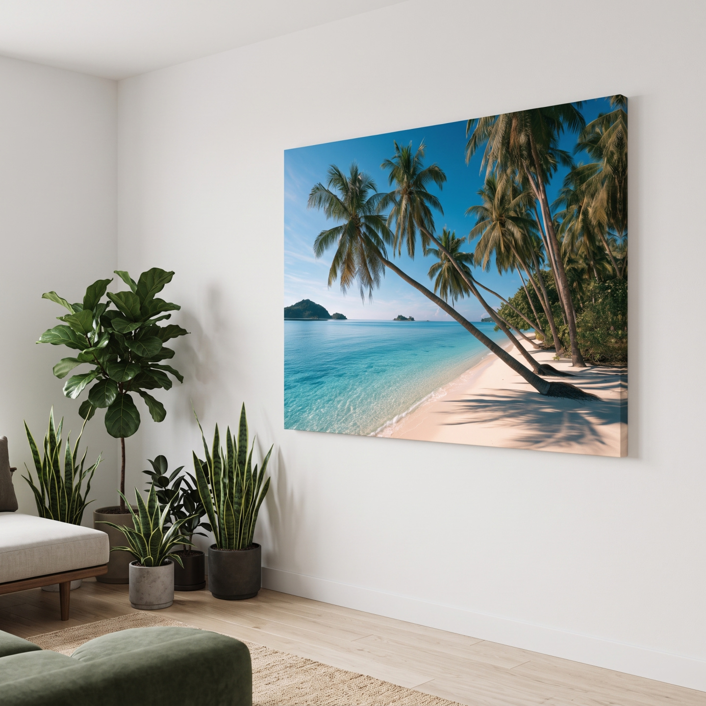 Mockup: Tropical Palm Beach Paradise - Photographic Coastal Wall Art