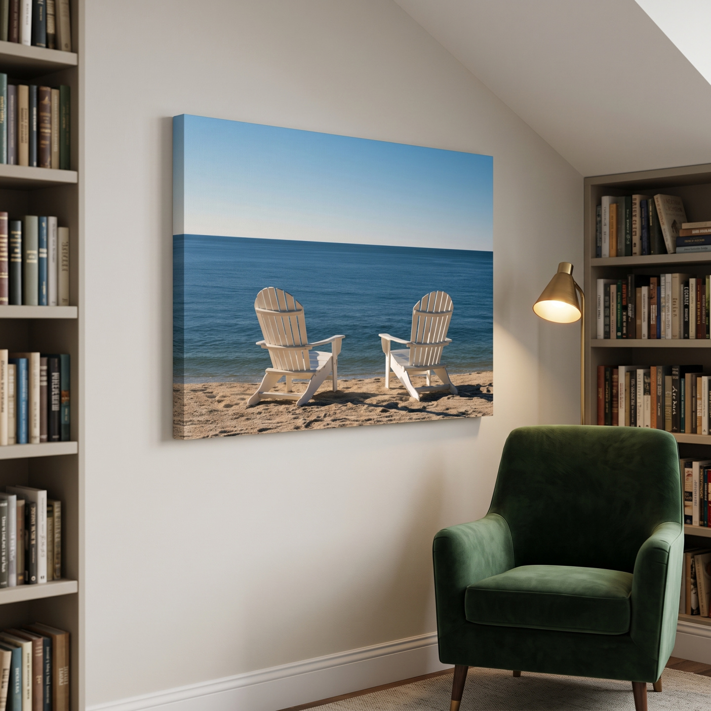 Mockup: Classic Adirondack Chairs by the Ocean - Hamptons Photographic Wall Art