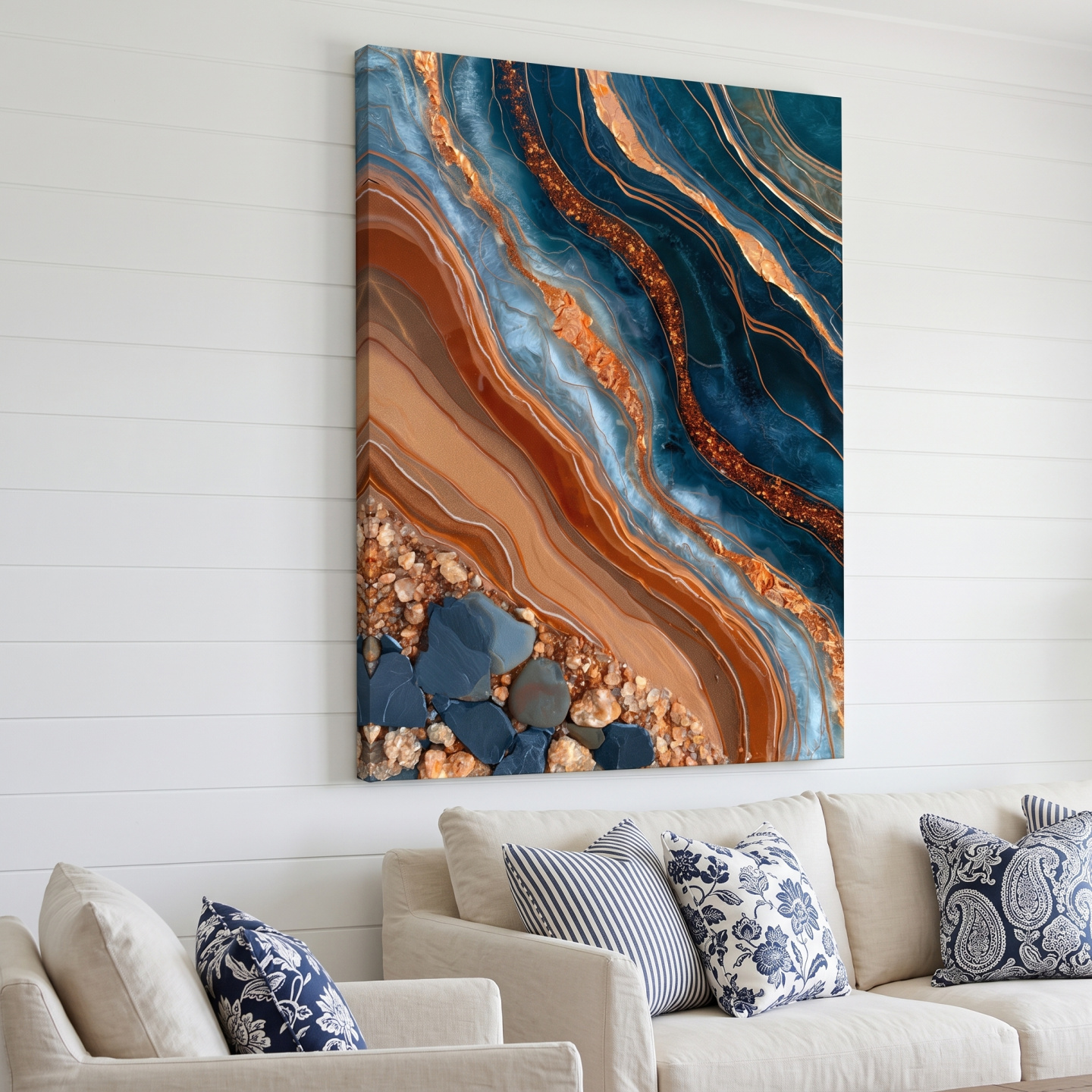 Mockup: Agate Stone Strata Design - Abstract Natural Elements Wall Art