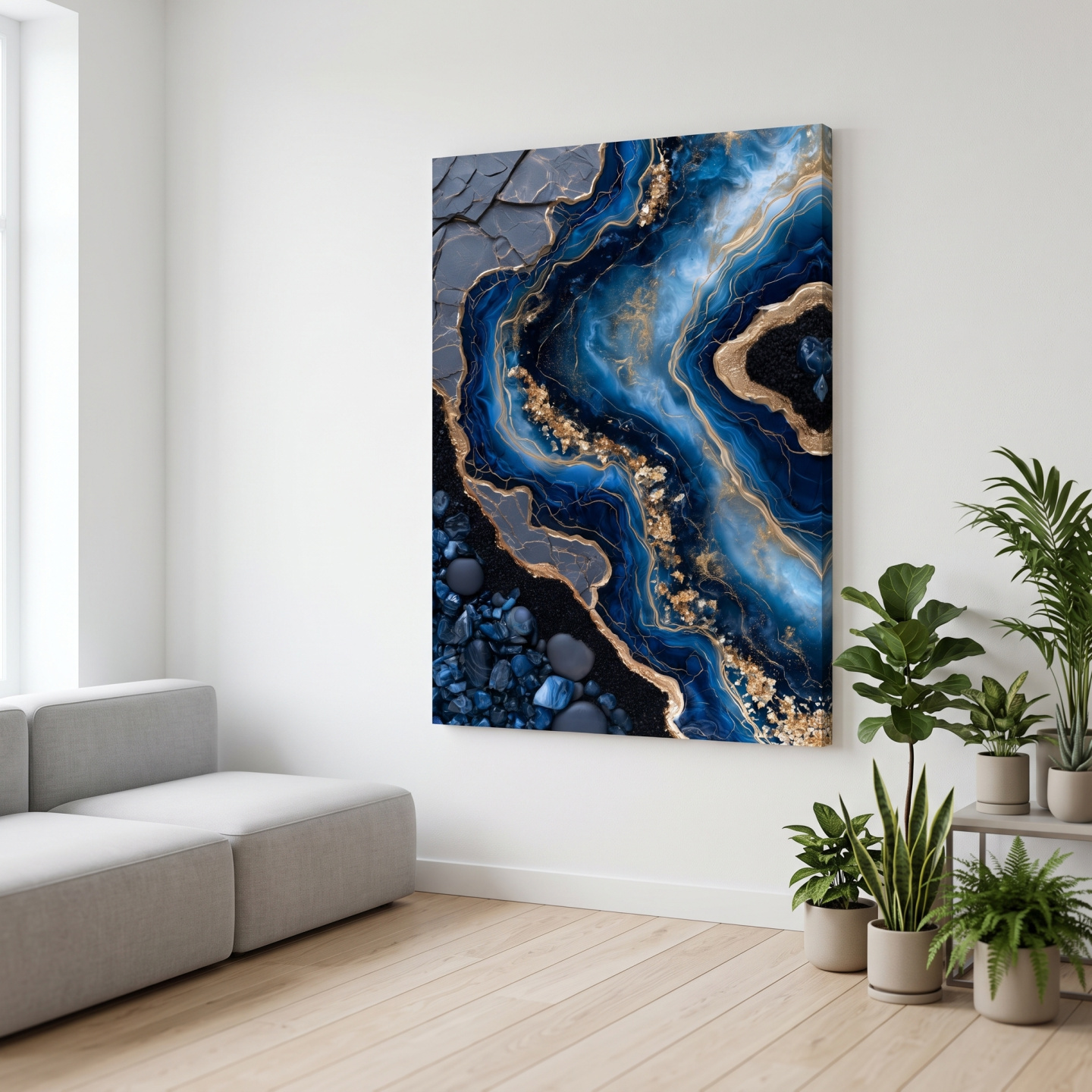 Mockup: Oceanic Geode Agate Layers - Abstract Natural Mineral Wall Art