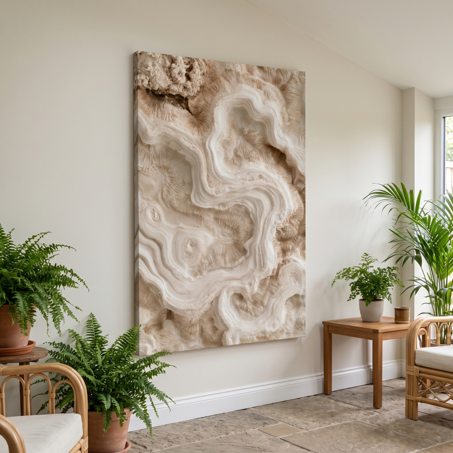 Mockup: Petrified Brain Coral Macro - Abstract Natural Texture Wall Art