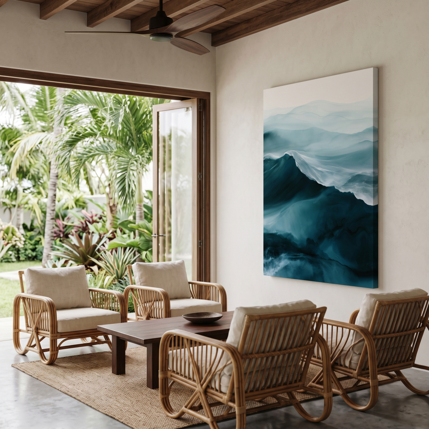 Mockup: Moody Abstract Ocean - Minimalist Watercolour Wall Art