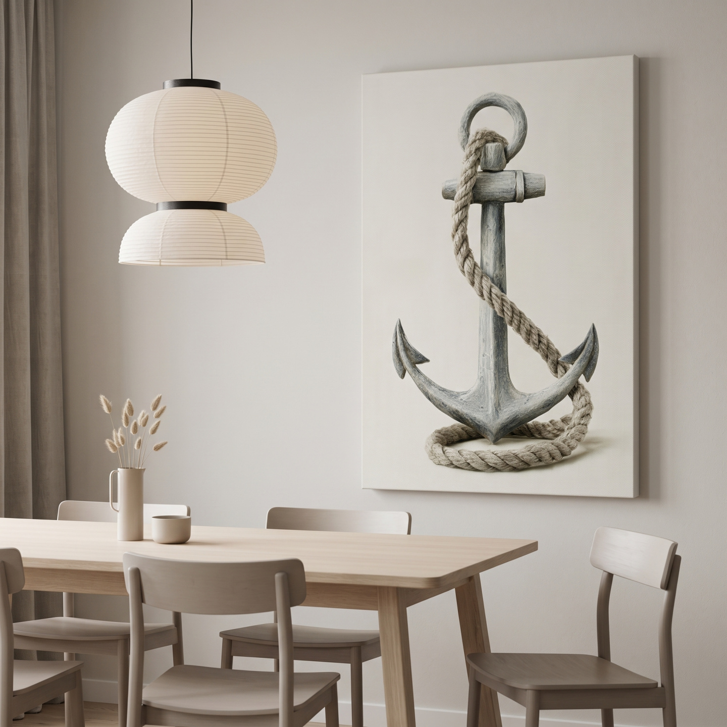 Mockup: Hamptons Anchor and Rope Illustration - Minimalist Nautical Wall Art