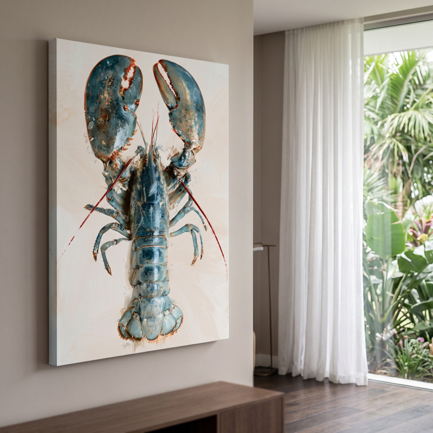 Mockup: Hamptons Lobster Illustration - Minimalist Coastal Marine Life Art