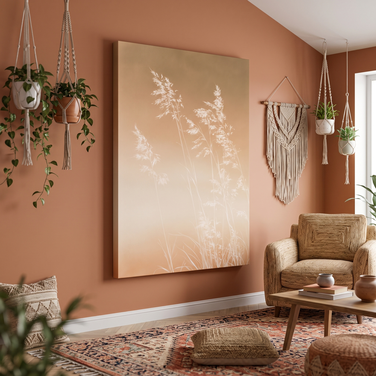 Mockup: Surreal Boho Seagrass Silhouette - Botanical Illustration Wall Art