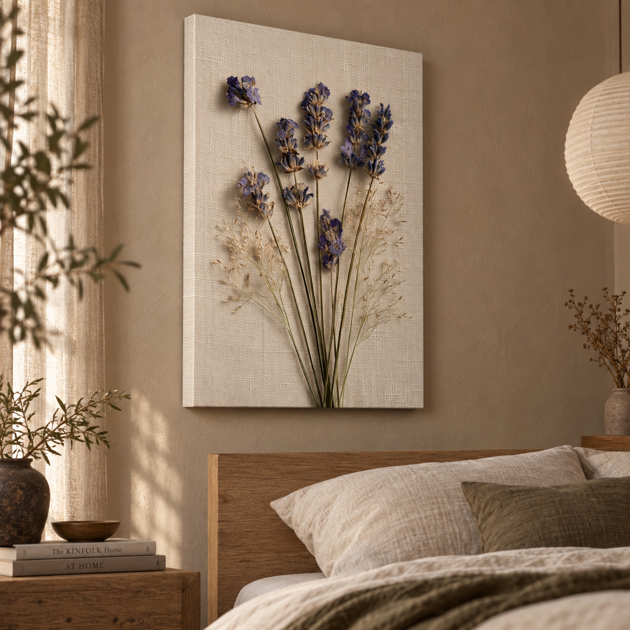 Mockup: Pressed Coastal Lavender Flowers - Minimalist Photographic Botanical Wall Art