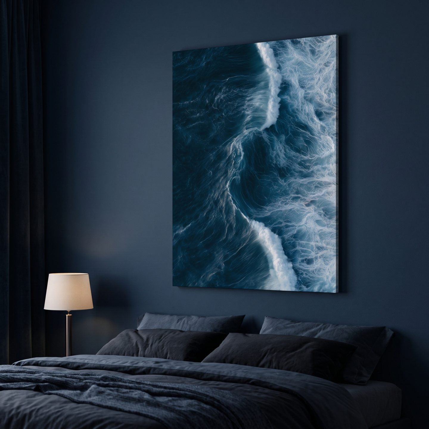Mockup: Aerial Crashing Waves - Abstract Photographic Ocean Wall Art