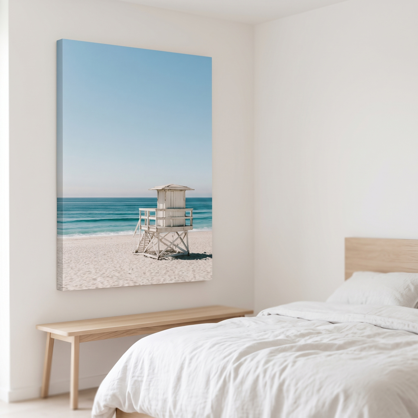 Mockup: Minimalist Pastel Lifeguard Tower - Hamptons Photographic Wall Art