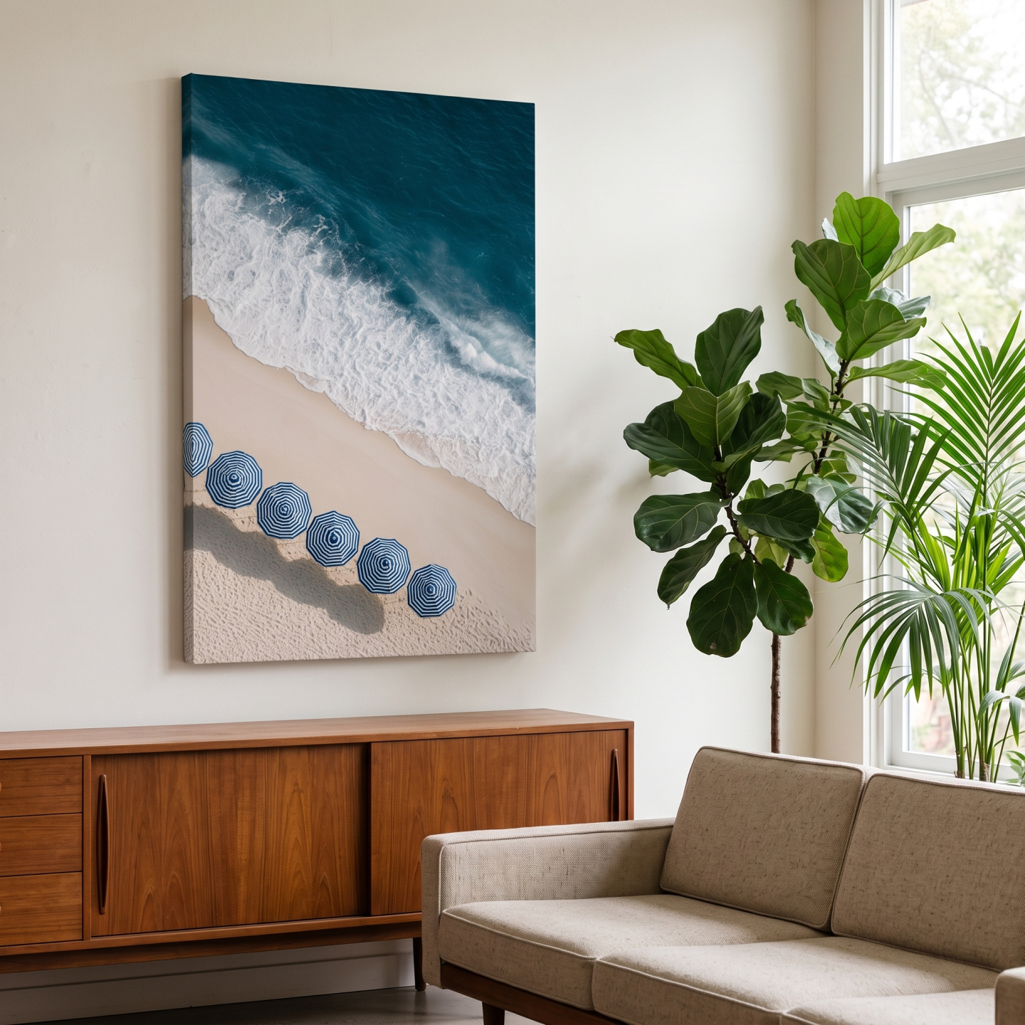 Mockup: Aerial Beach Umbrellas - Photographic Wall Art