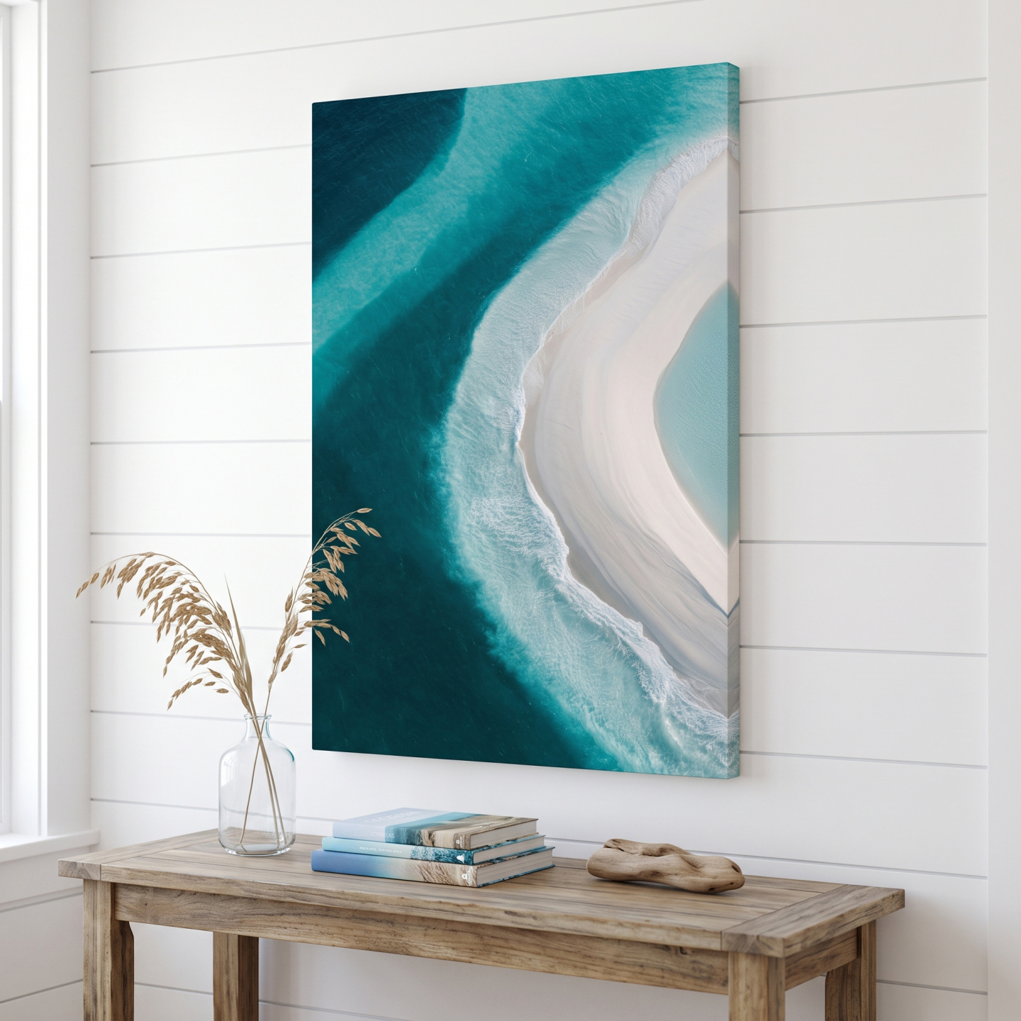 Mockup: Aerial Tropical Sandbar - Abstract Photographic Ocean Wall Art