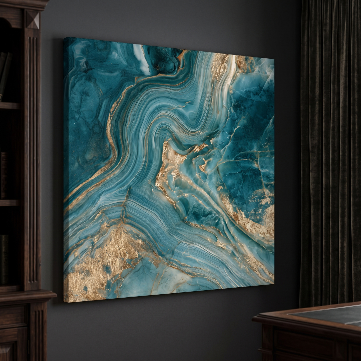 Mockup: Agate Marble Swirl Design - Abstract Natural Stone Wall Art