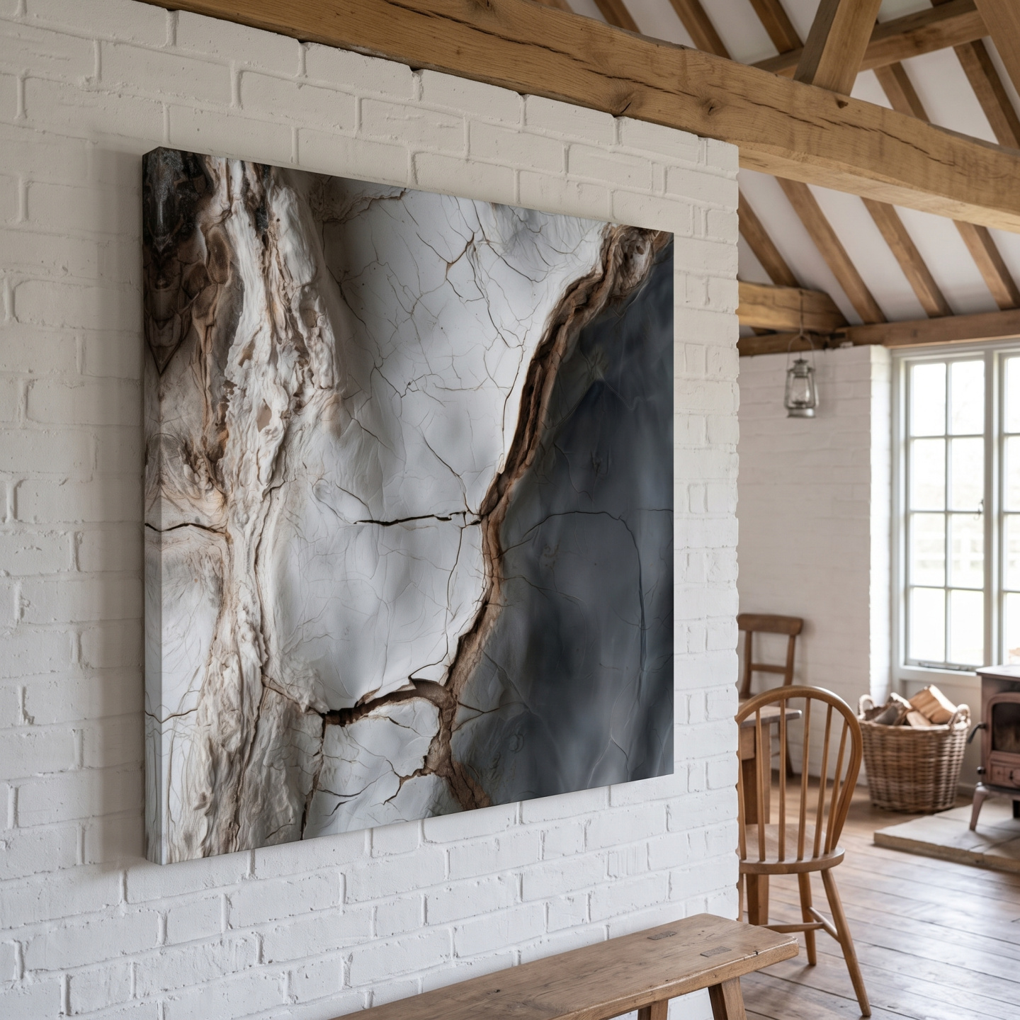 Mockup: Fractured Shell Texture - Organic Coastal Abstract Wall Art
