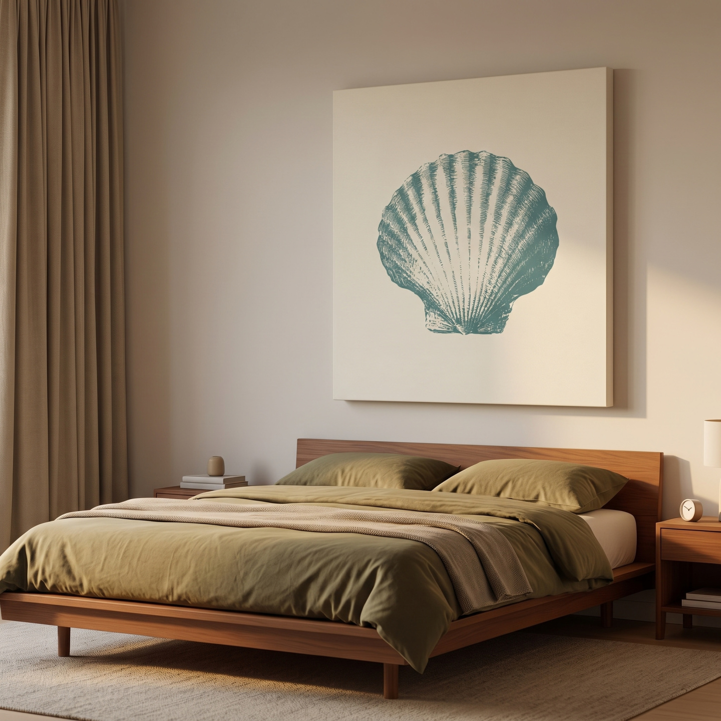 Mockup: Hamptons Scallop Shell Illustration - Minimalist Coastal Wall Art