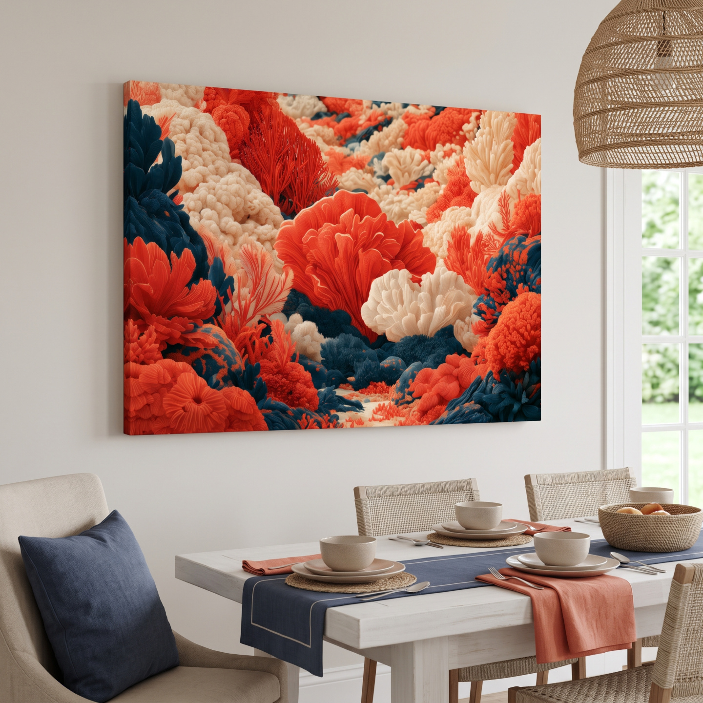 Mockup: Vibrant Coral Reef Artwork - Chic Marine Life Wall Art